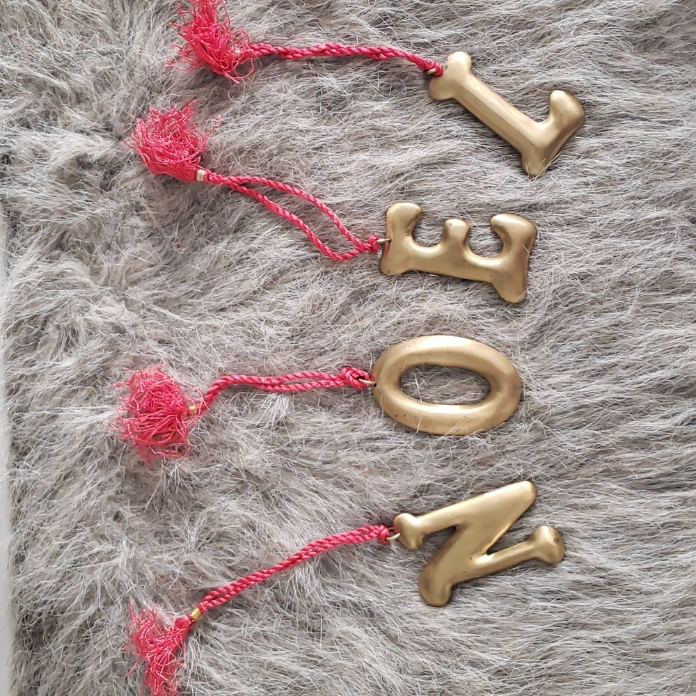 VINTAGE Brass NOEL Hanging Metal Ortaments